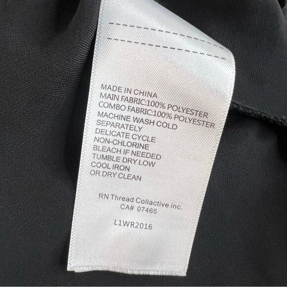 Laundry By Shelli Segal long sleeve dotted Polka dot buttons Black Sheer Blouse - Picture 12 of 13